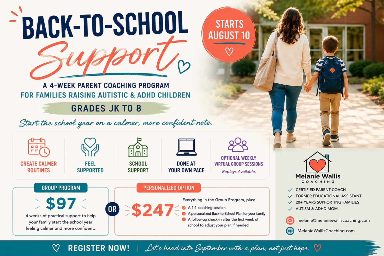 Back-to-School Support - A 4-Week Parent Coaching Program for families raising autistic and ADHD children